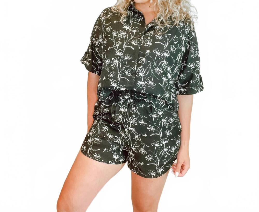 NEW LENA lori short set in black/ivory